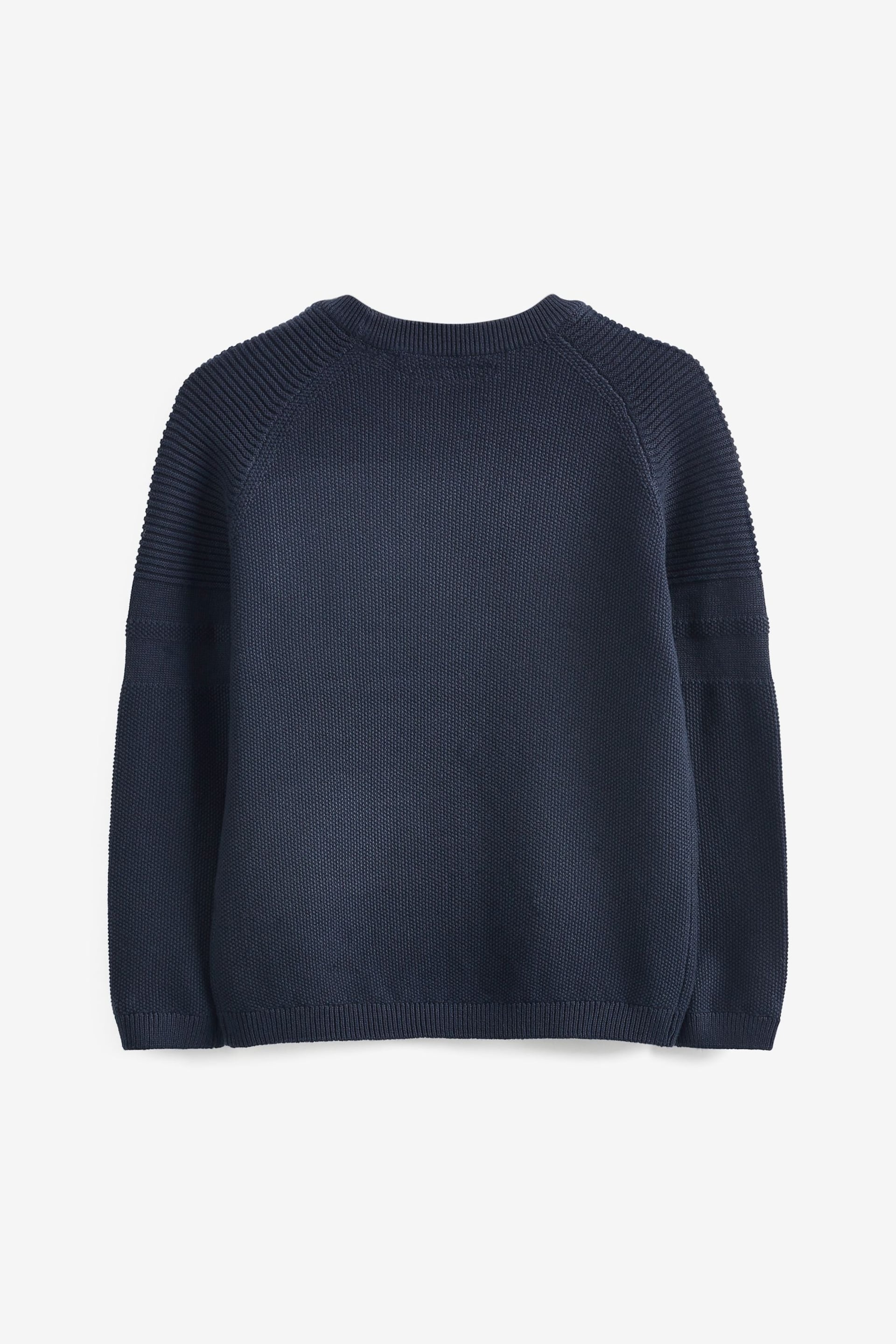 Navy Without Stag Textured Crew Jumper (3-16yrs) - Image 2 of 2