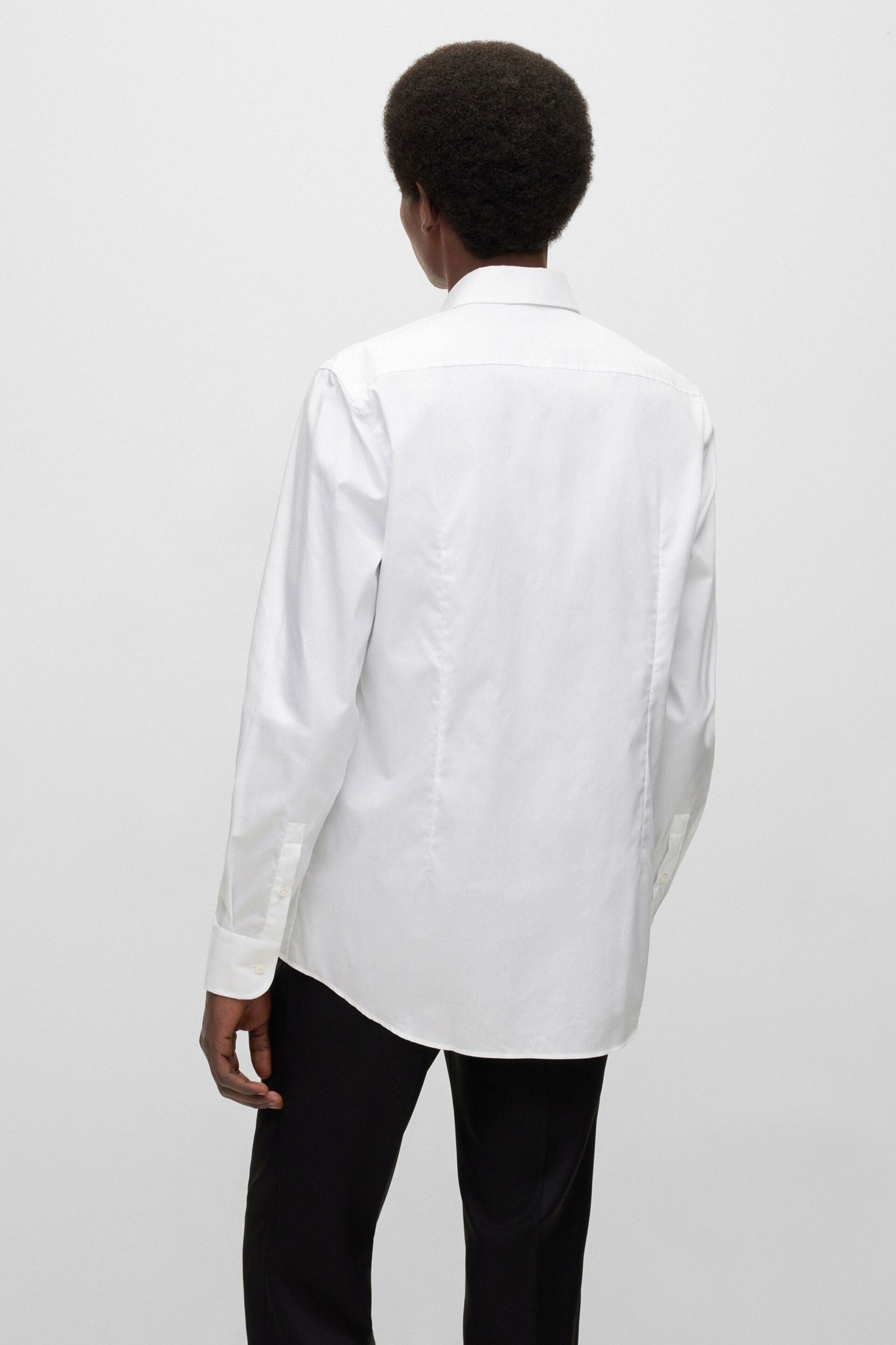 BOSS White Slim Fit Dress Shirt - Image 3 of 5