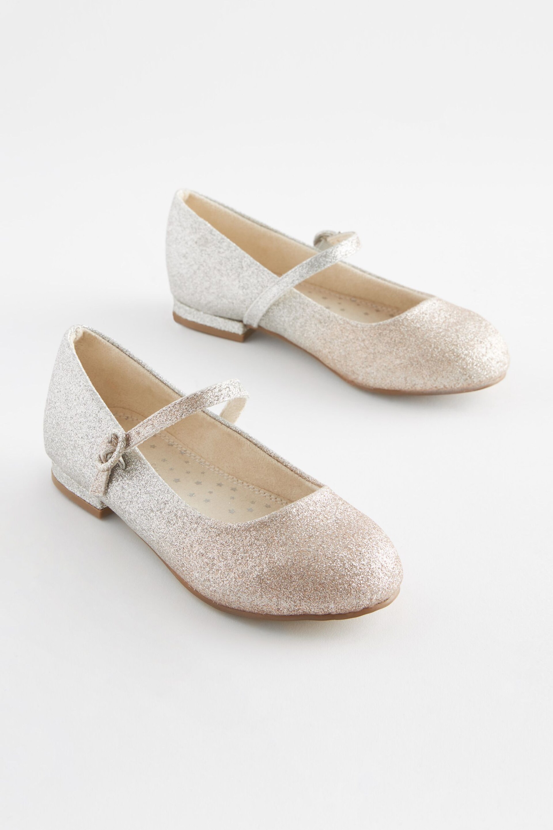 Ombre Gold/Silver Glitter Wide Fit (G) Mary Jane Occasion Shoes - Image 1 of 6
