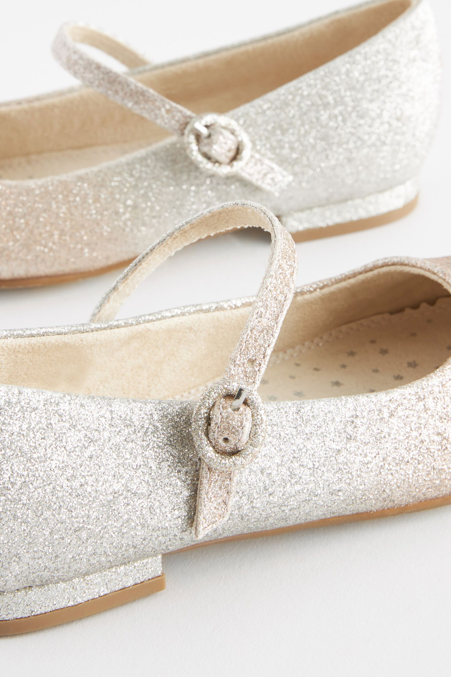 Ombre Gold/Silver Glitter Wide Fit (G) Mary Jane Occasion Shoes - Image 3 of 6