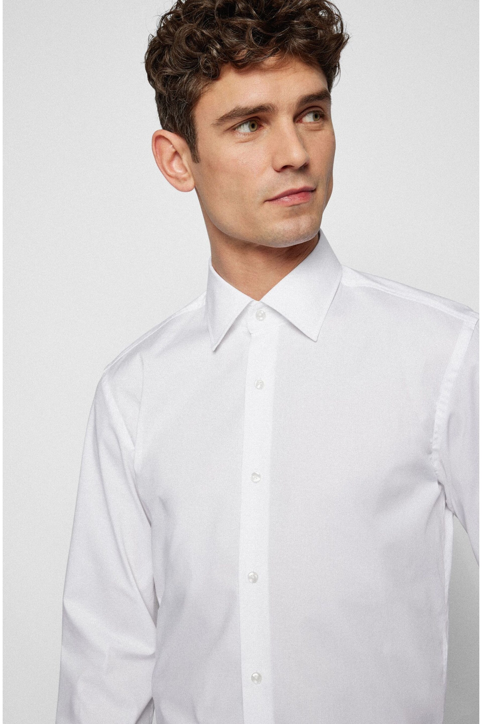 BOSS White Chrome Slim Fit Shirt - Image 3 of 6