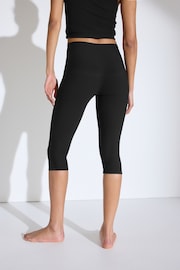 Black Next Active Sports Yoga Wrap Waist Capri Leggings - Image 4 of 6