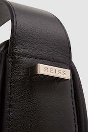 Reiss Black Cleo Leather Saddle Bag - Image 5 of 5