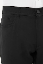 Black Jean Style Machine Washable Plain Front Smart Trousers - Image 5 of 10