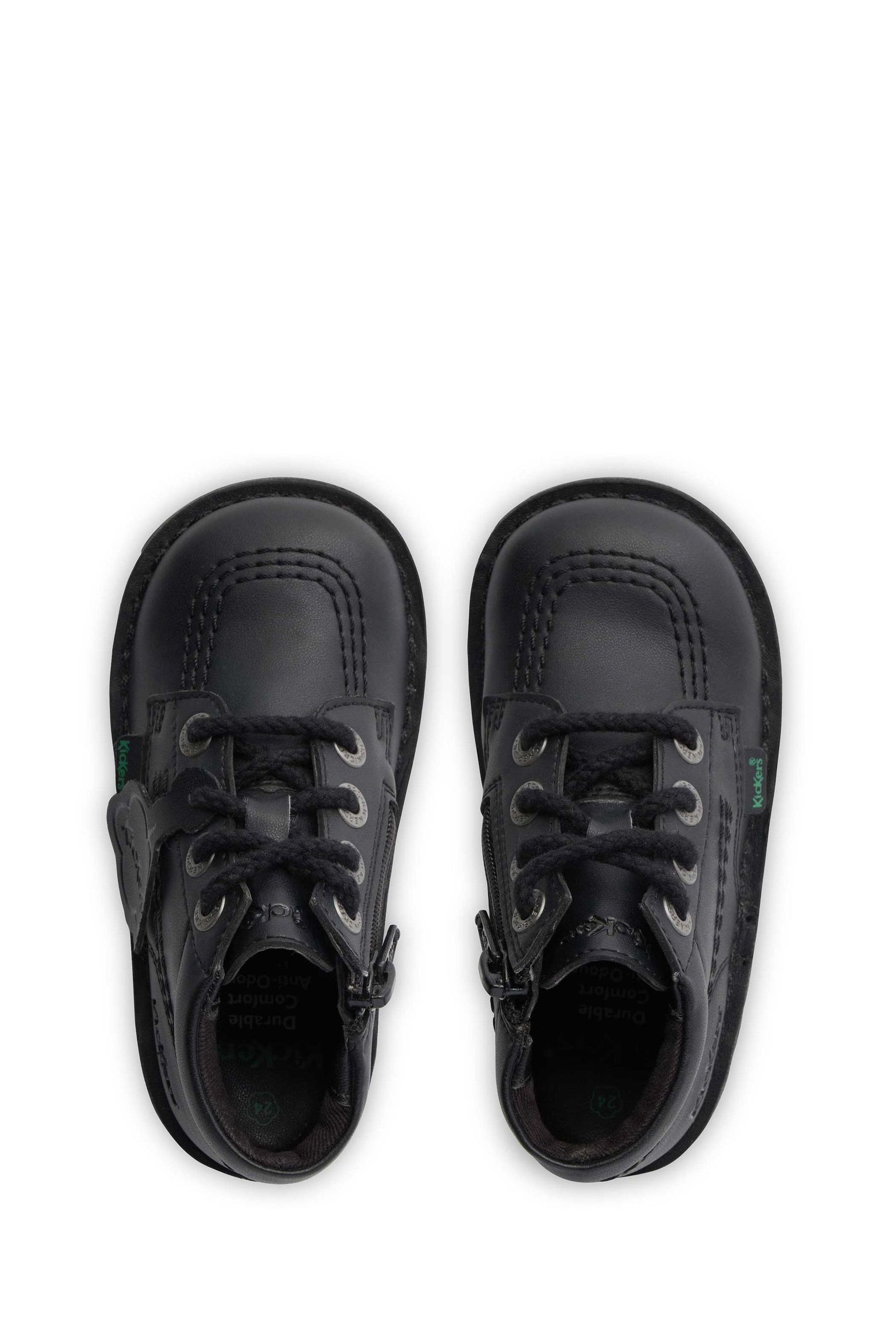Bottines Kickers Hi Vegan Pour Enfant Mixte - Cuir De Maïs, 100% Végétal, Semelle épaisse, Fermeture éclair Latérale - 10