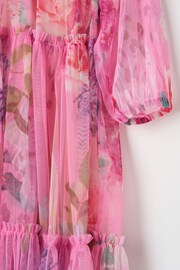 Angel & Rocket Pink Floral Eleanor Print Mesh Dress - Image 6 of 6