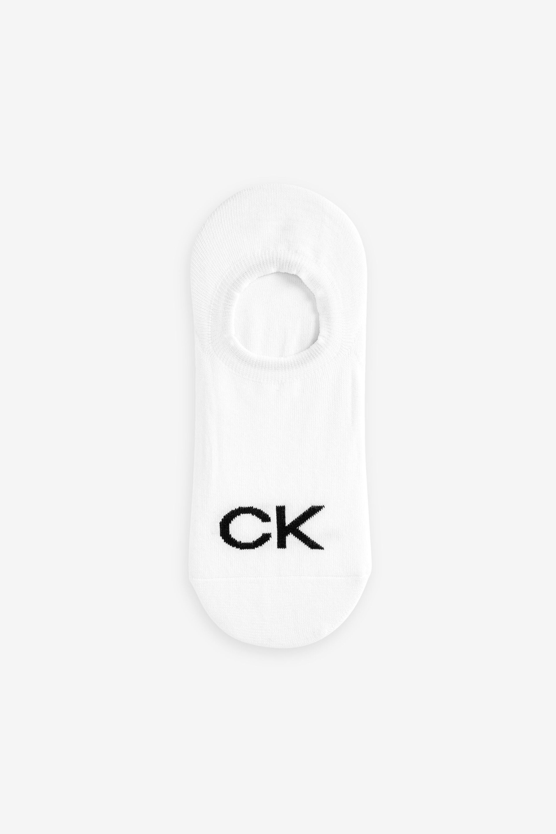 Calvin Klein White High Cut Logo Socks 3 Pack - Image 2 of 2