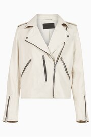 AllSaints White 100% Cotton Fern Biker Jacket - Image 8 of 8