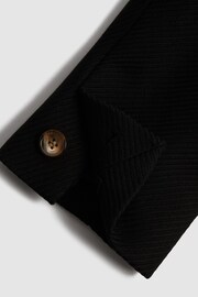 Reiss Black Laura Double Breasted Twill Blazer - Image 11 of 11