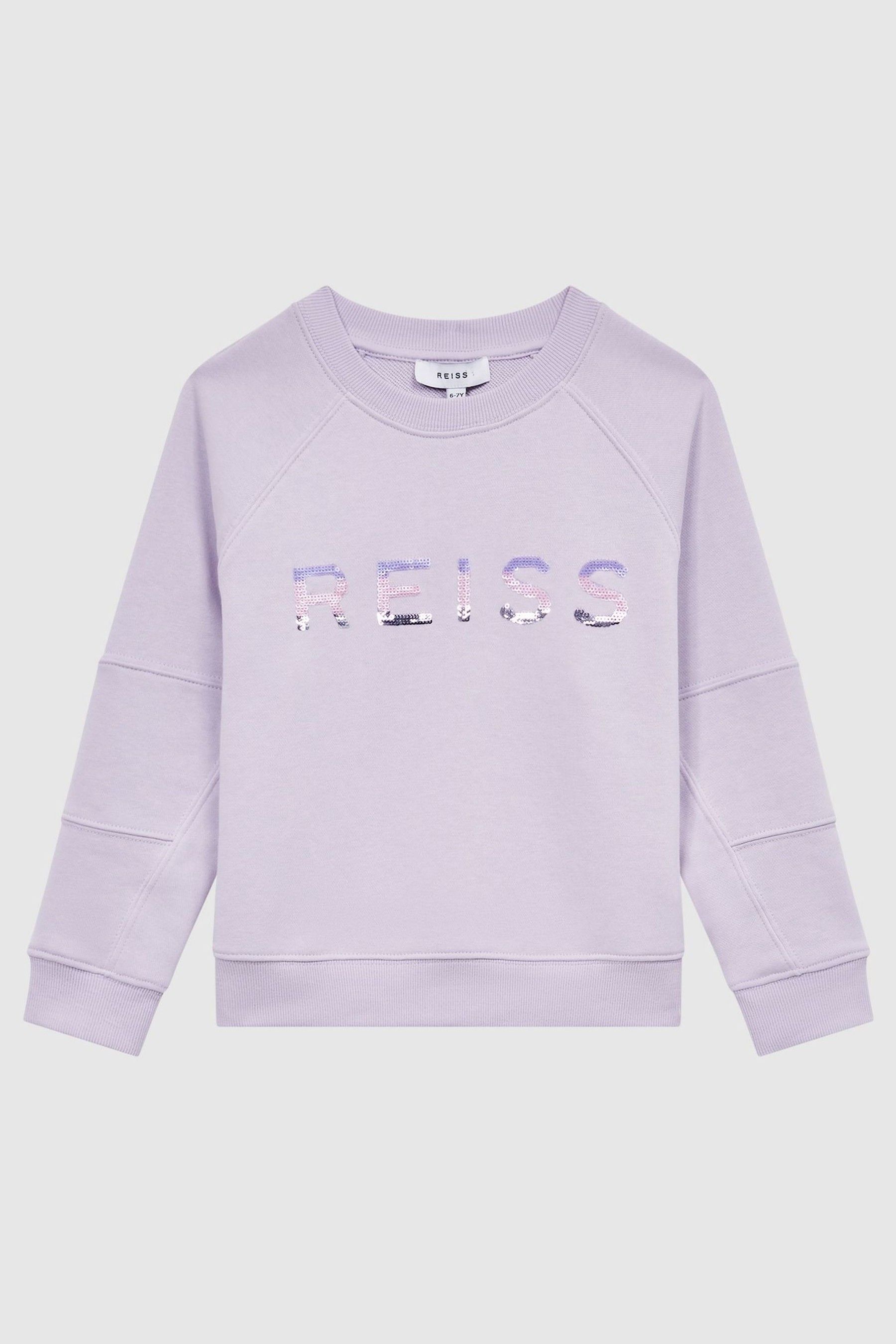 Buy Reiss Lilac Bryony Junior Sequin Crew Neck Jumper from Next Luxembourg