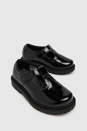 Schuh Wide Fit Lock Black Shoes - Image 3 of 4