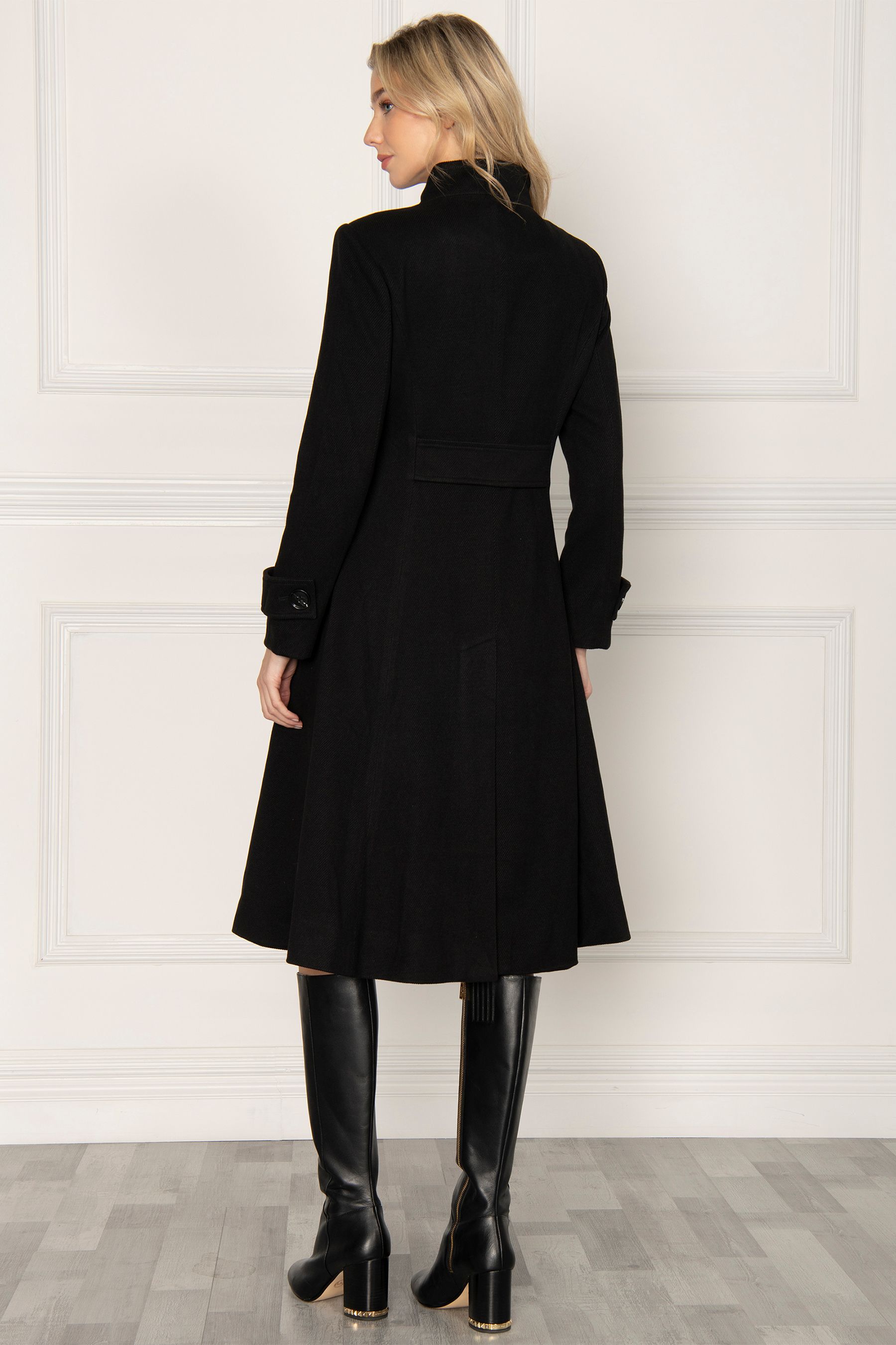 Jolie moi button front flared coat discount