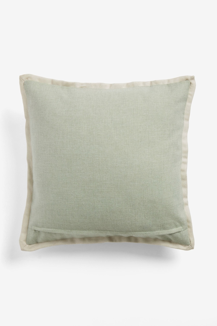 Sage Green 50 x 50cm Dalby Contrast Edge Cushion - Image 6 of 6