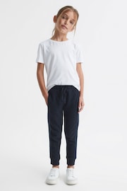 Reiss Navy Mara Junior Metallic Trim Joggers - Image 1 of 7