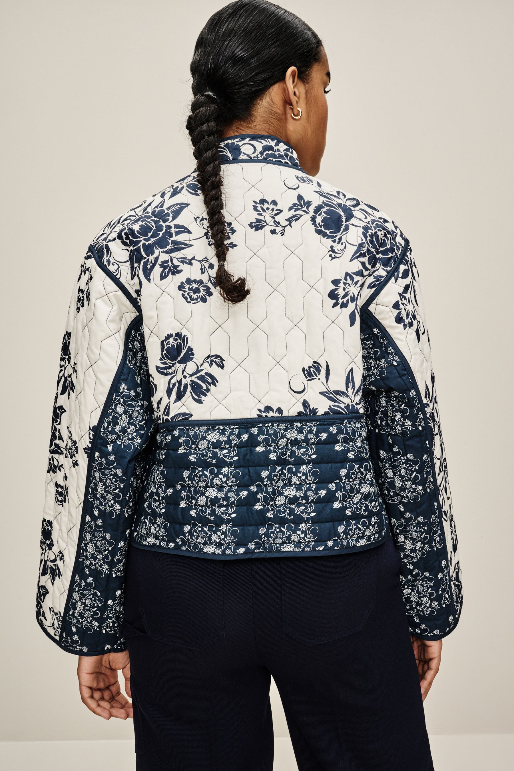 Blue and white floral jacket on sale