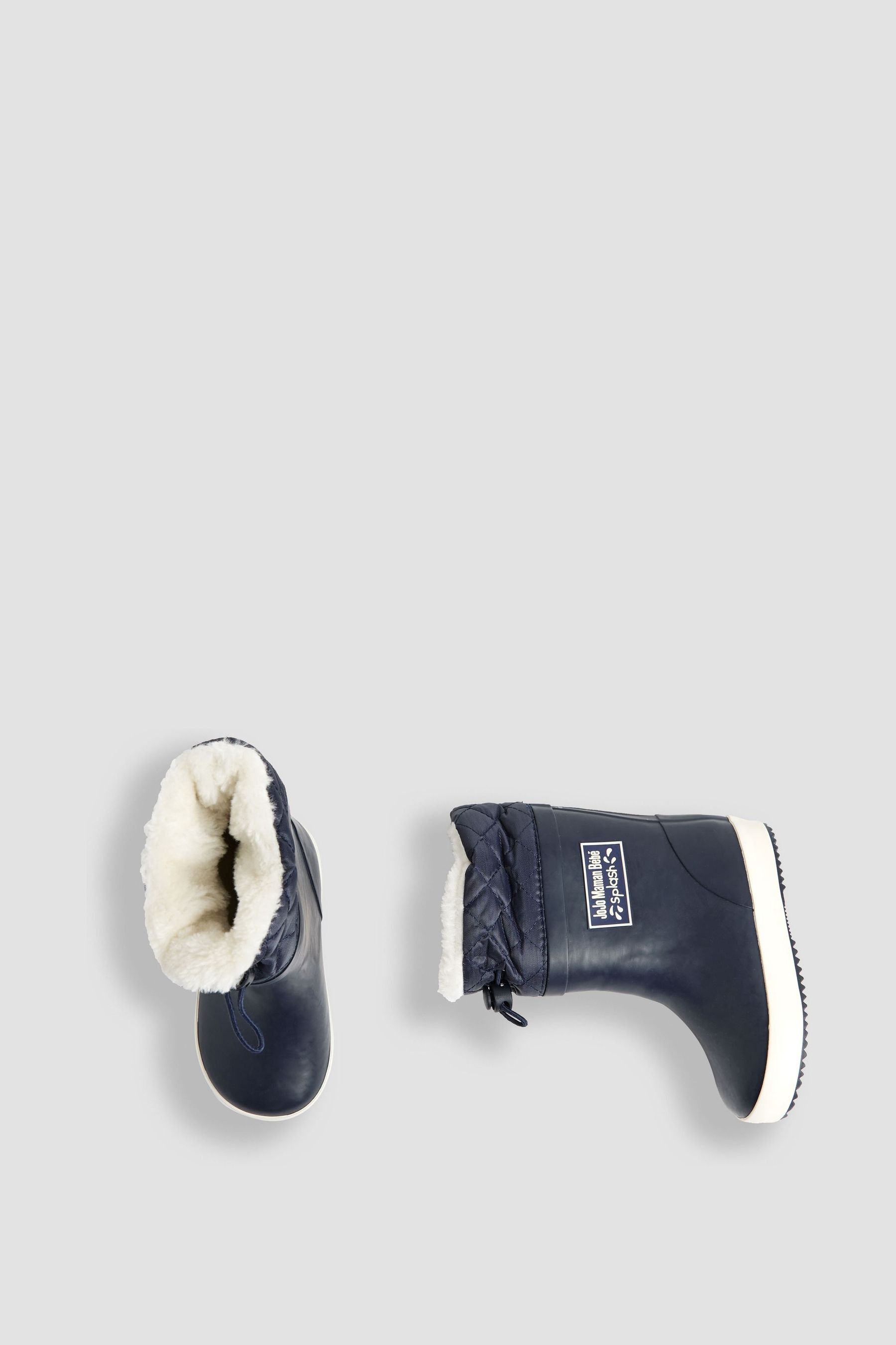 Buy JoJo Maman Bebe Navy Blue Cosy Lined Drawstring Top Wellies from the Next UK online shop