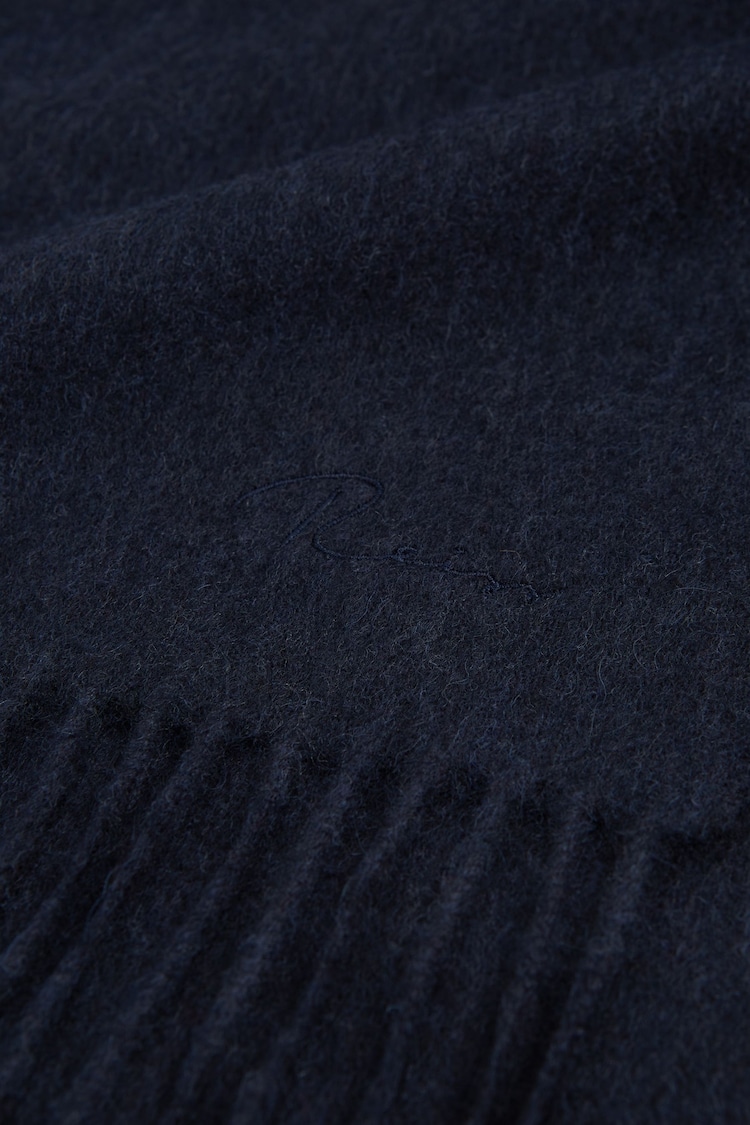 Reiss Navy Picton Cashmere Blend Scarf - Image 4 of 4