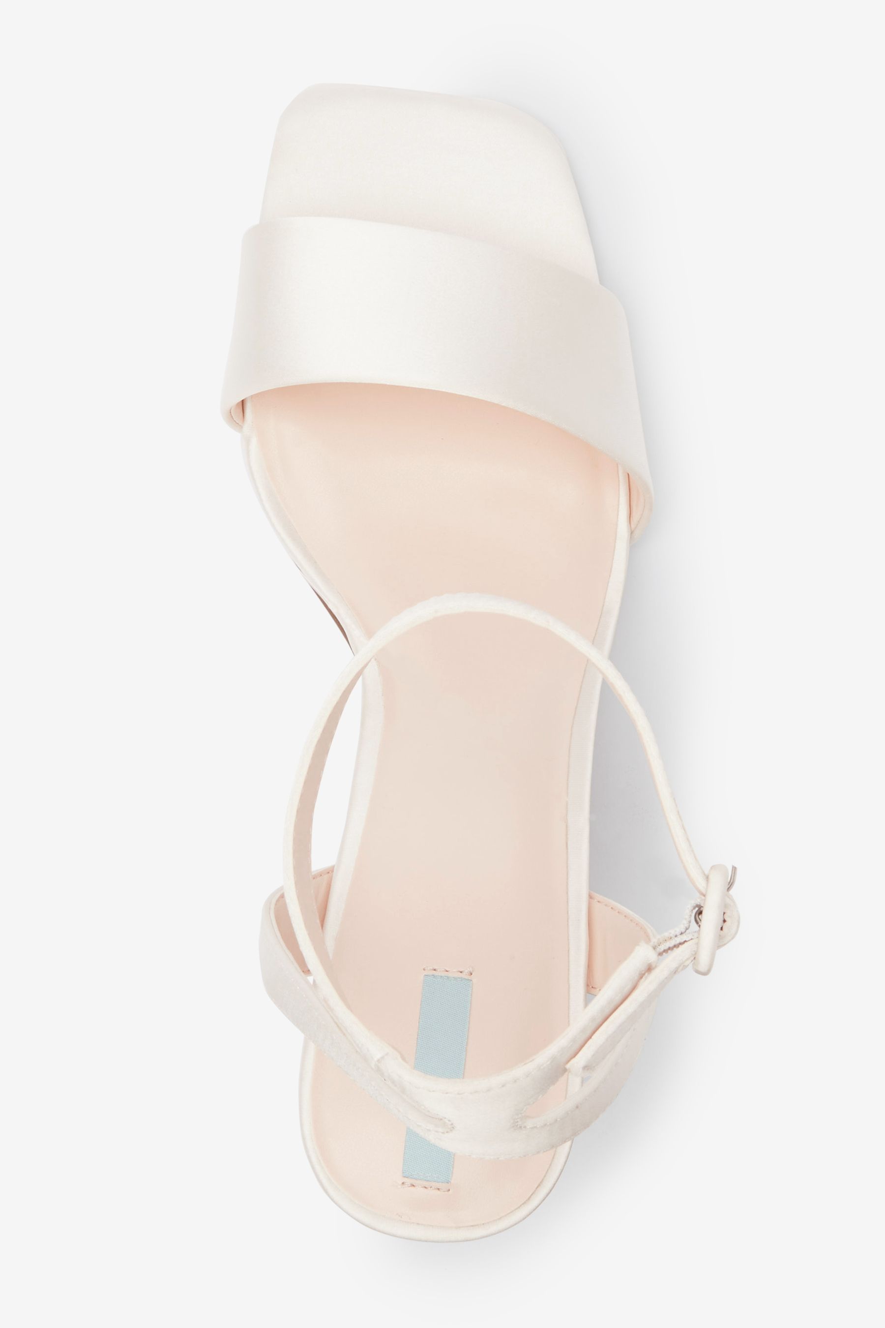 Ivory satin block heel cheap