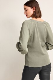 Sage Green Puff Sleeve Jumper - Image 3 of 6