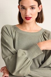 Sage Green Puff Sleeve Jumper - Image 4 of 6