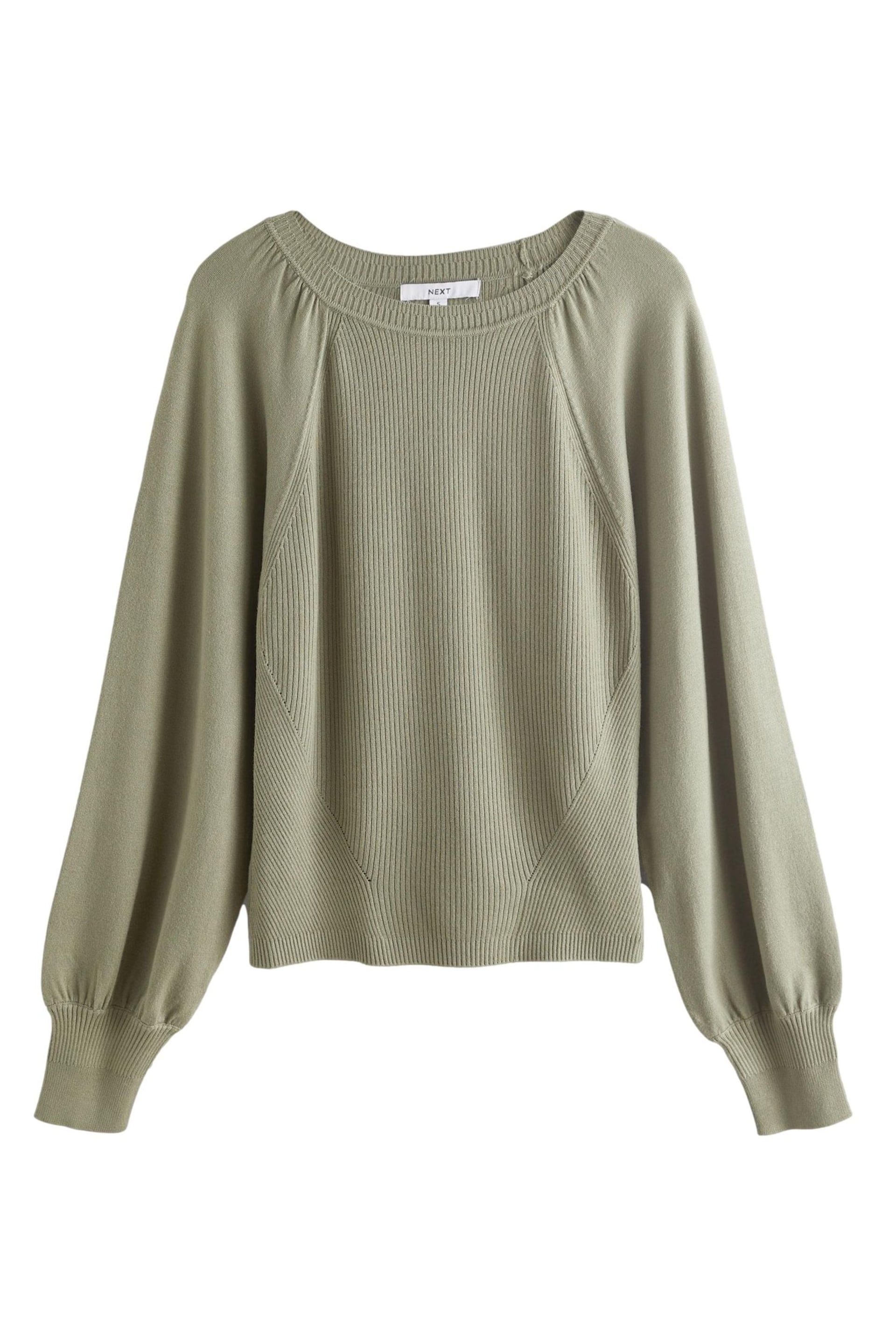 Sage Green Puff Sleeve Jumper - Image 5 of 6