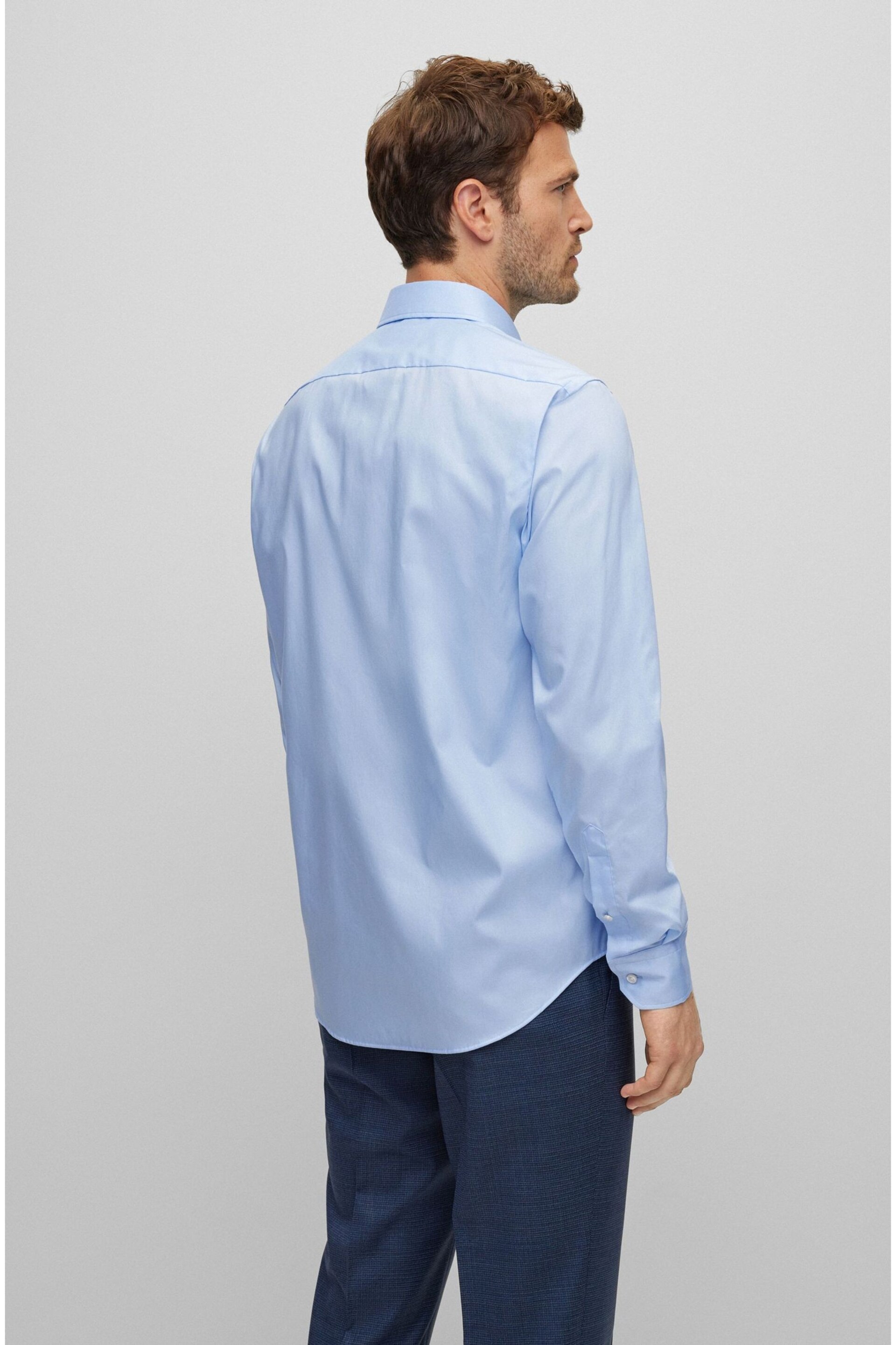 BOSS Blue Regular Fit Poplin Easy Iron Long Sleeve Shirt - Image 2 of 6