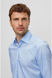 BOSS Blue Regular Fit Poplin Easy Iron Long Sleeve Shirt - Image 4 of 6