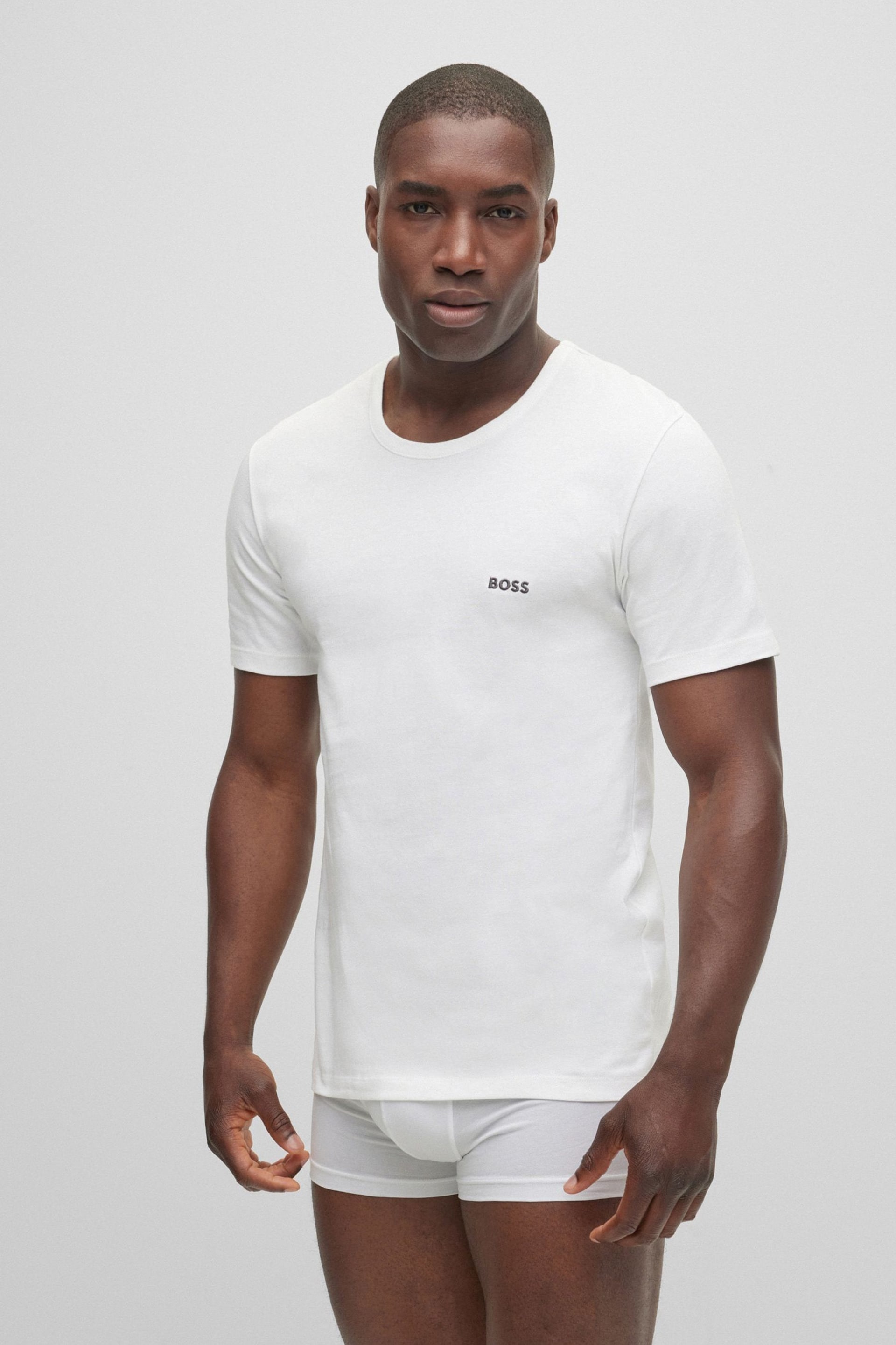 BOSS Black/Grey/White T-Shirt Classic T-Shirts 3 Pack - Image 7 of 9