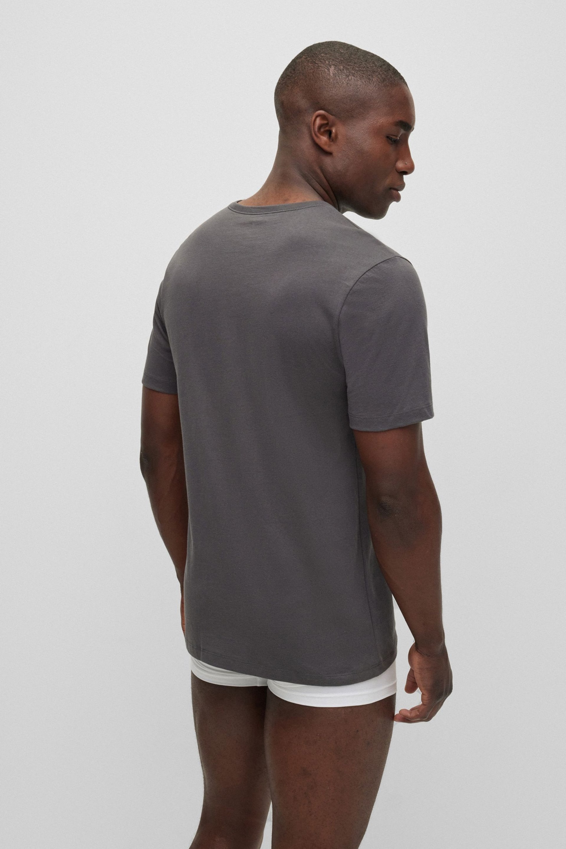 BOSS Black/Grey/White T-Shirt Classic T-Shirts 3 Pack - Image 9 of 9