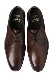 Loake Atherton Hand Painted Plain Derby Brown Shoes - Image 3 of 4