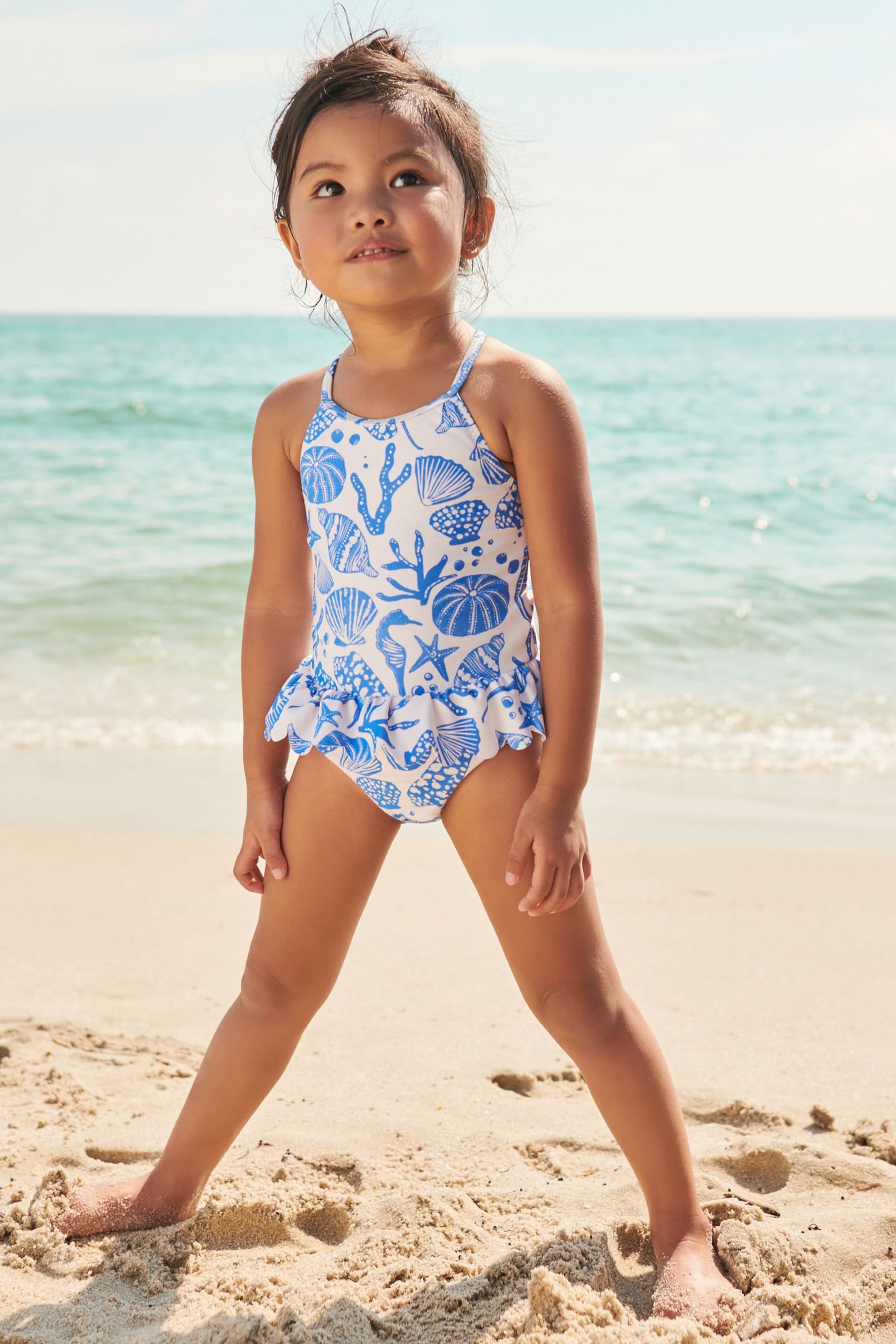 Blue/White Skirted Swimsuit (3mths-7yrs) - Image 2 of 6