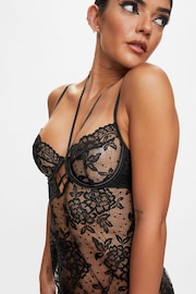 Ann Summers Black Tallulah Wired Lace Chemise Slip Nightie - Image 3 of 4