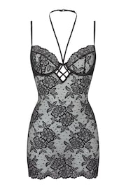 Ann Summers Black Tallulah Wired Lace Chemise Slip Nightie - Image 4 of 4