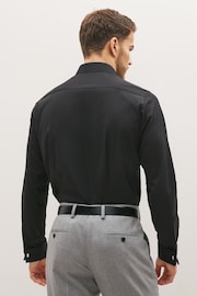 Black Slim Fit Easy Care Double Cuff Shirt - Image 2 of 3