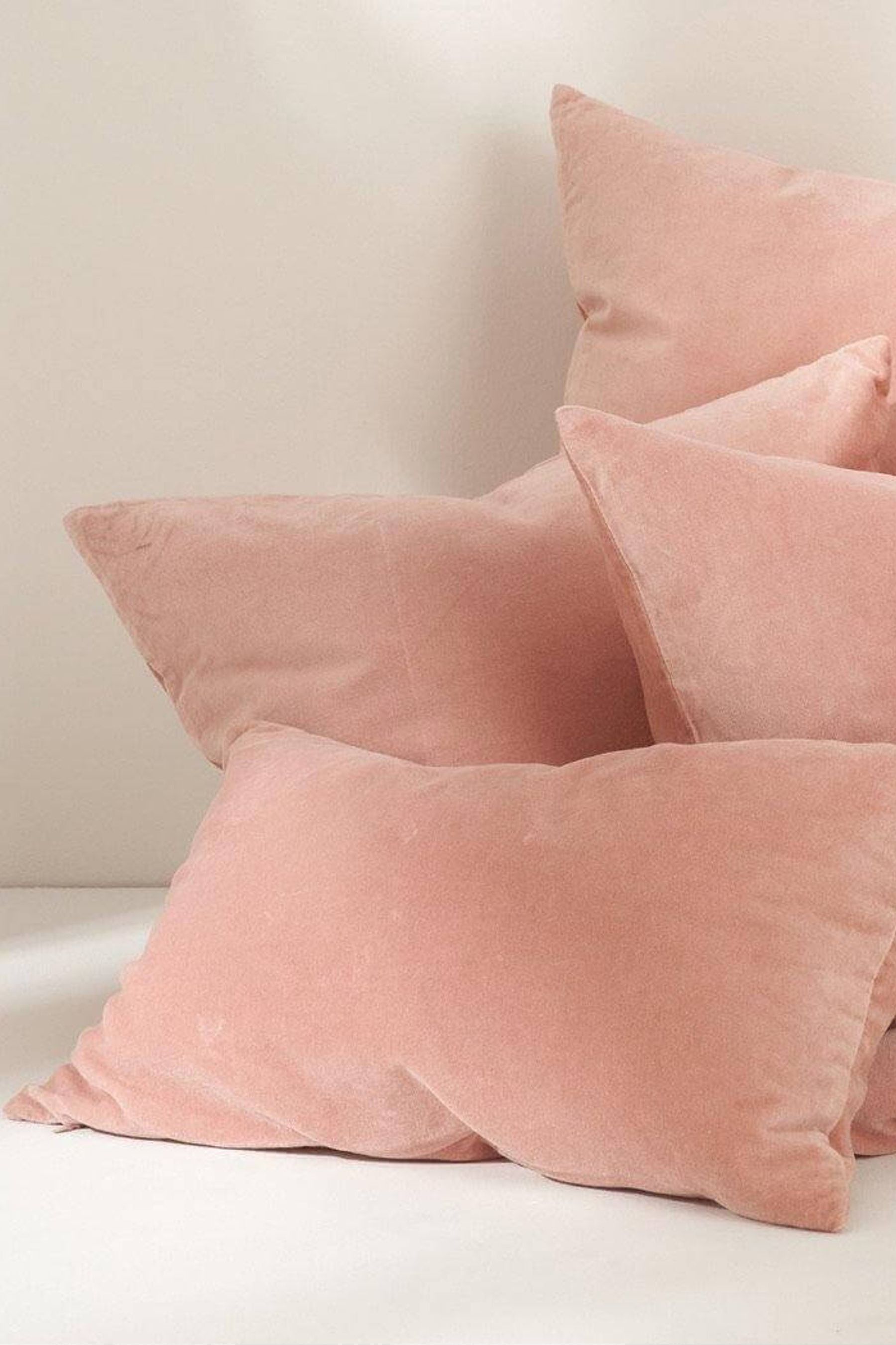 Buy Truly Blush Pink Velvet Rectangle Cushion from Next Luxembourg