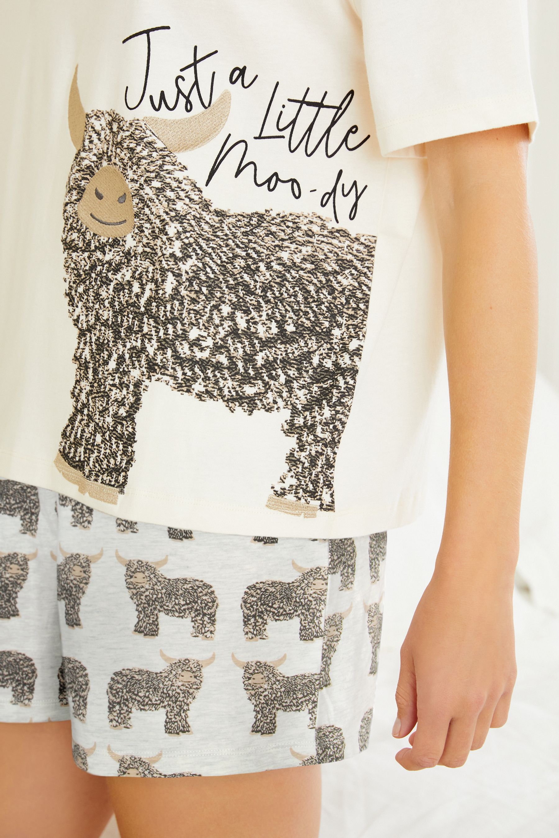 Buy Ecru Hamish The Highland Cow 100 Cotton Short Pyjamas Set from the Next UK online shop