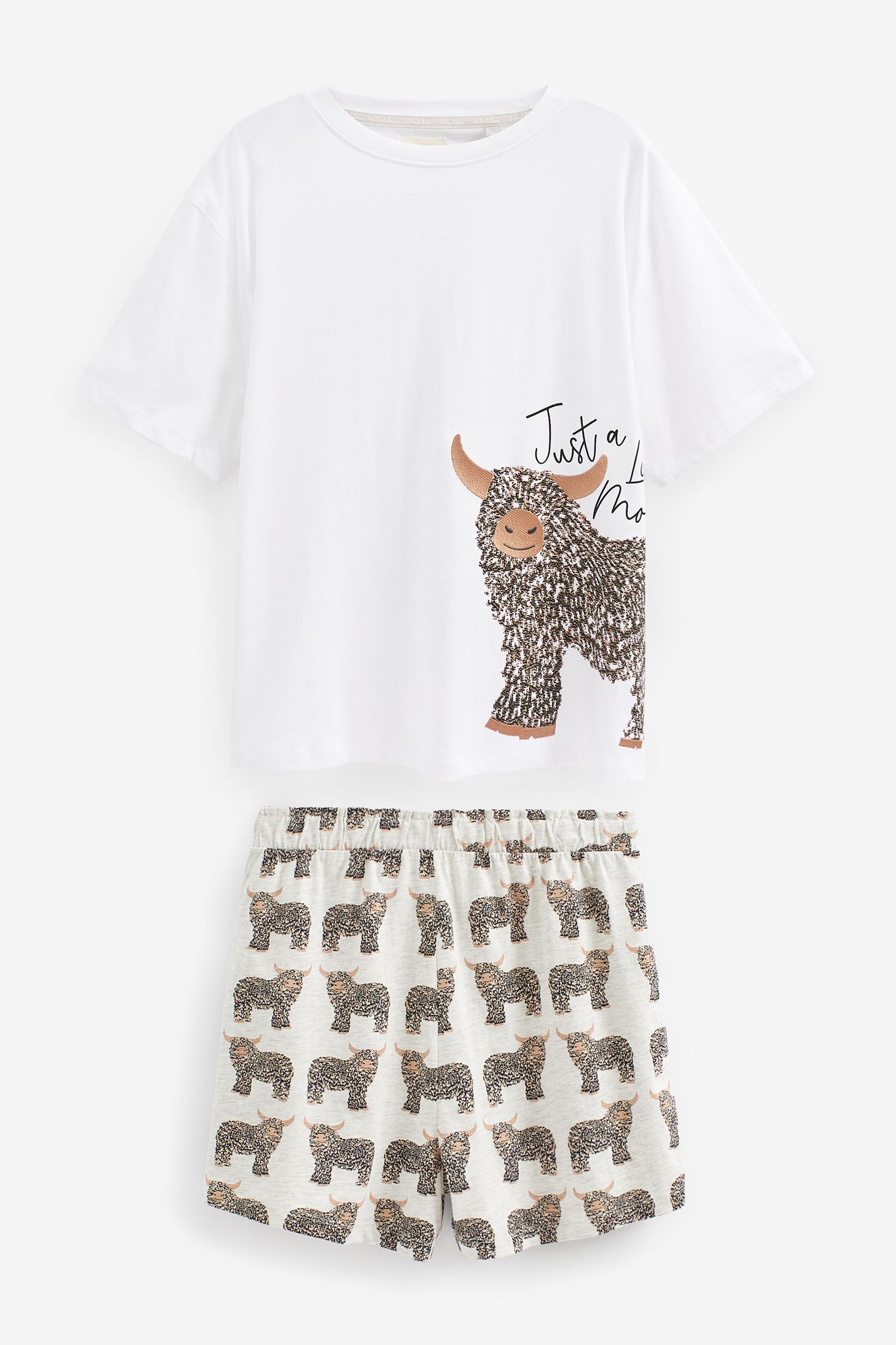 Buy Ecru Hamish The Highland Cow 100 Cotton Short Pyjamas Set from the Next UK online shop