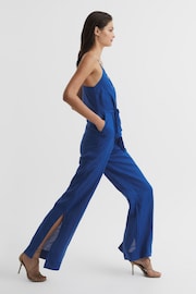 Reiss Bright Blue Ana Linen Jumpsuit - Image 6 of 7