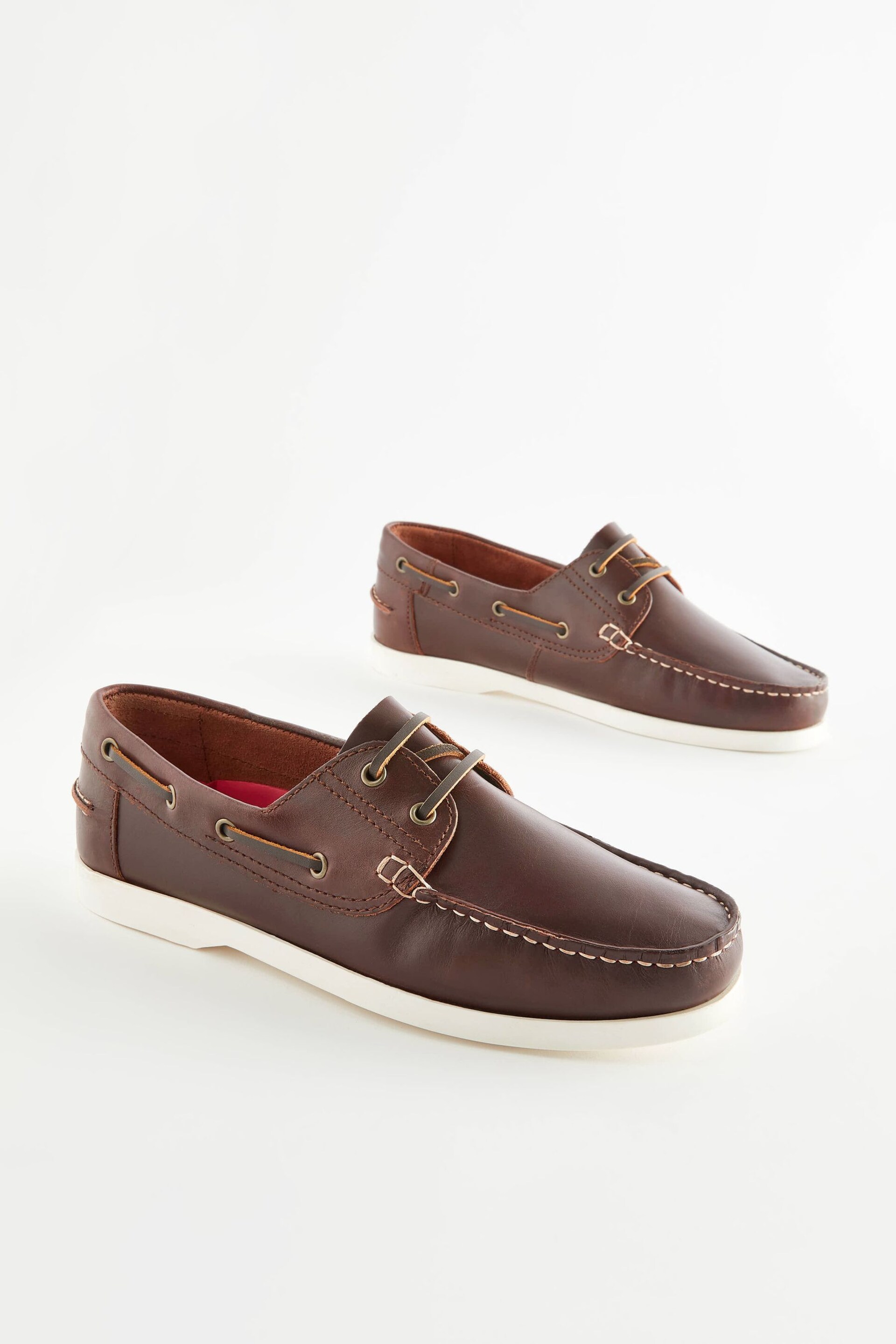 Chestnut Brown Classic Leather Boat Shoes - Image 3 of 7