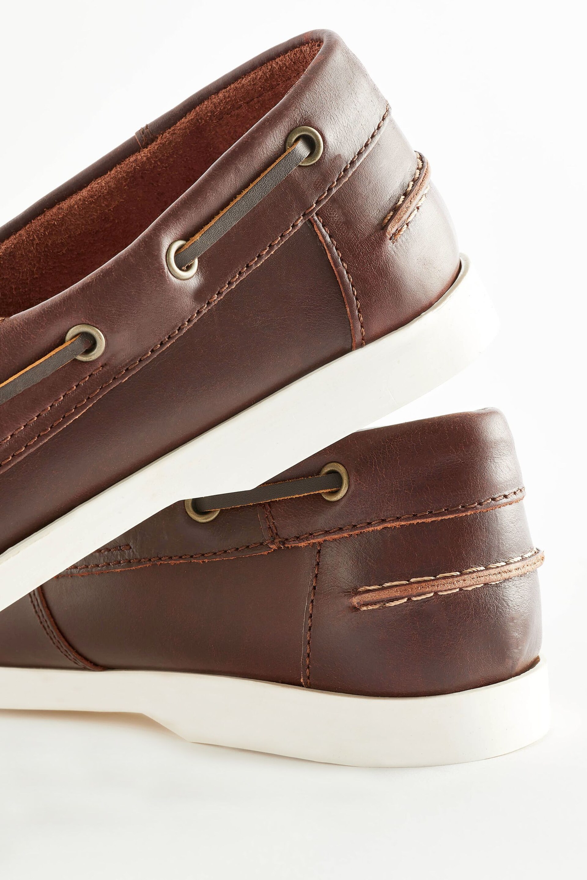 Chestnut Brown Classic Leather Boat Shoes - Image 5 of 7