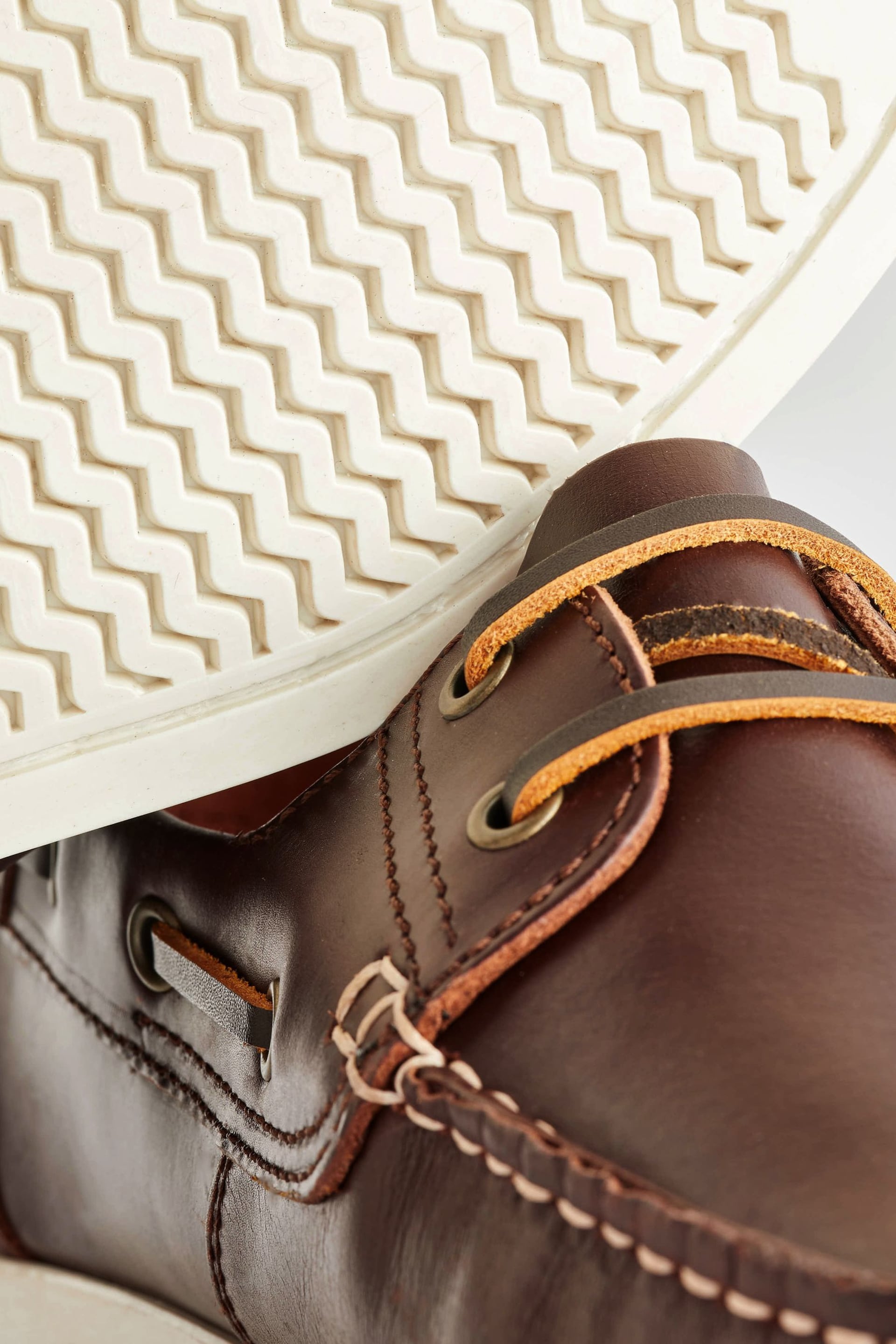 Chestnut Brown Classic Leather Boat Shoes - Image 6 of 7
