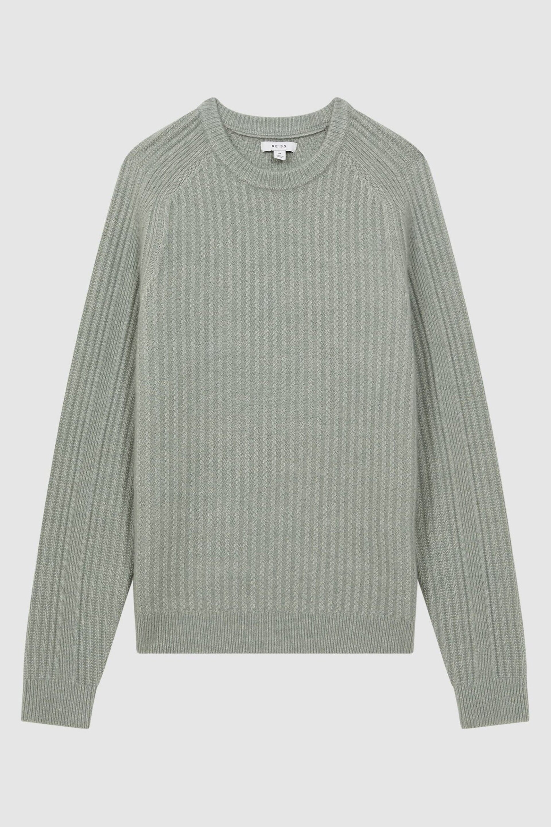 Reiss Sage Millerson Wool-Cotton Textured Crew Neck Jumper - Image 2 of 5