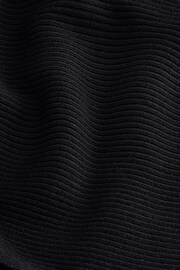 Black Wrap Detail Ribbed Jumper - Image 6 of 6