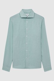 Reiss Aquamarine Ruban Linen Long Sleeve Shirt - Image 2 of 6