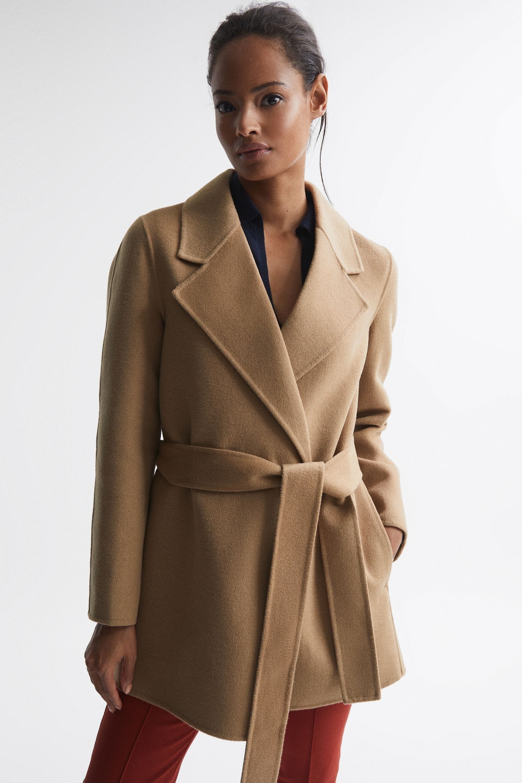 Camel short coat womens online