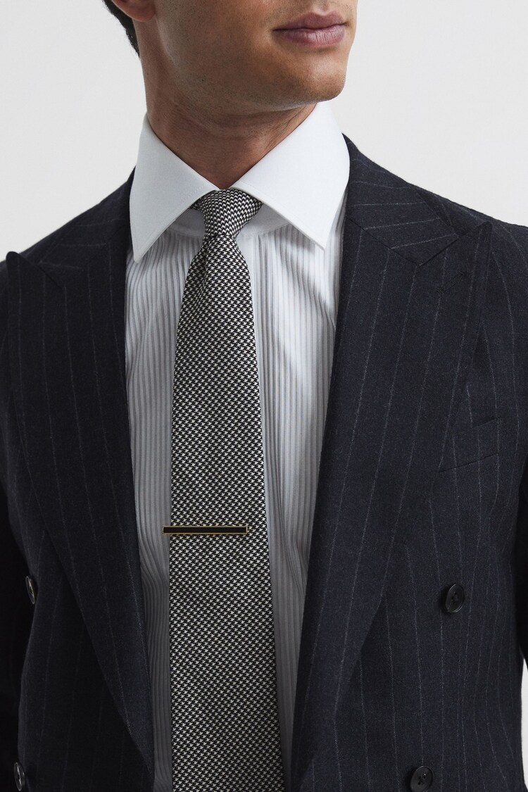 Reiss Gold Ardley Stone Insert Tie Bar - Image 2 of 4