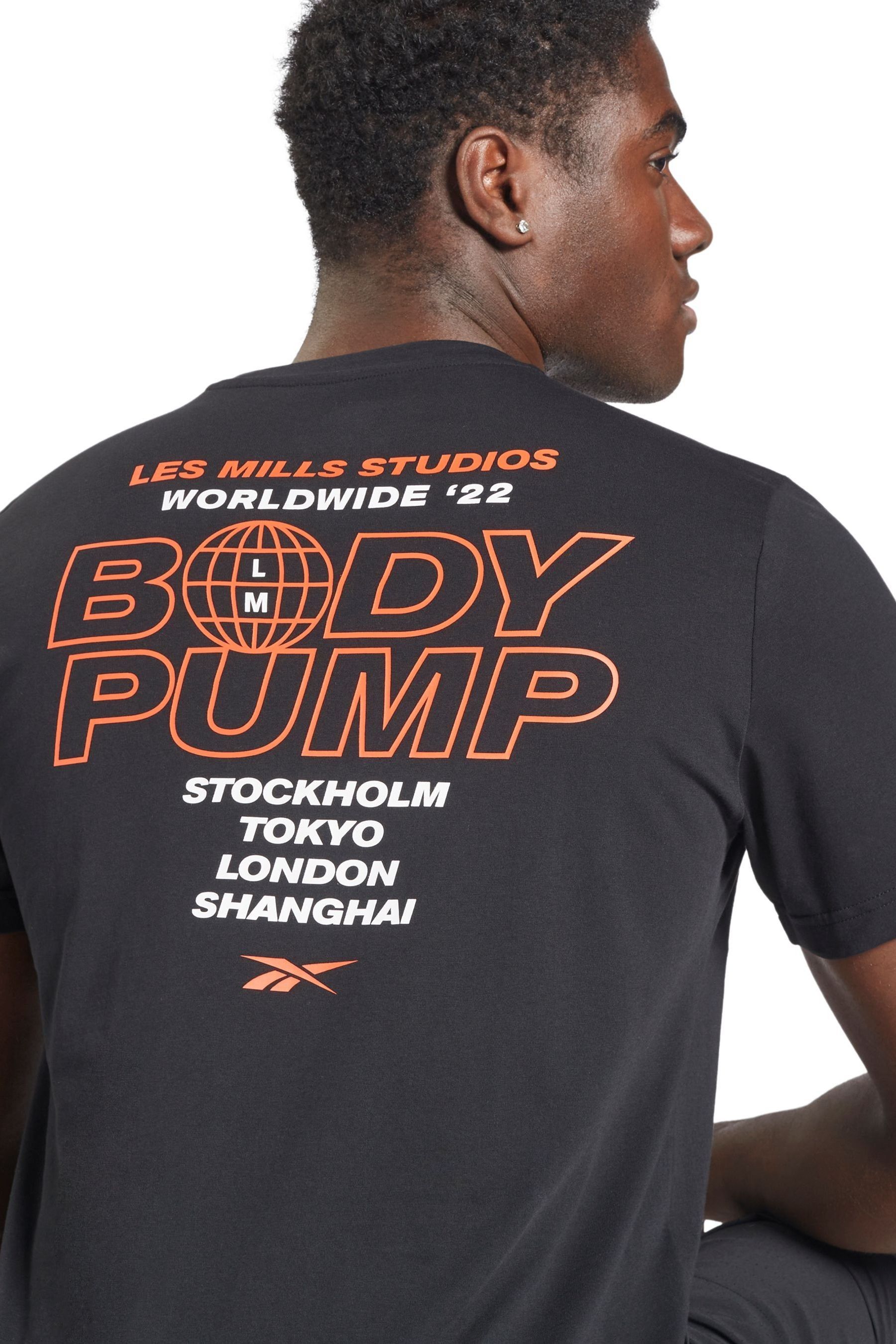 Buy Reebok Les Mills BodyPump Graphic 100 Cotton Black T Shirt from Next USA