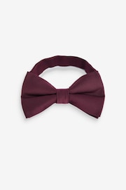 Burgundy Red Recycled Polyester Twill Bow Tie - Image 2 of 7