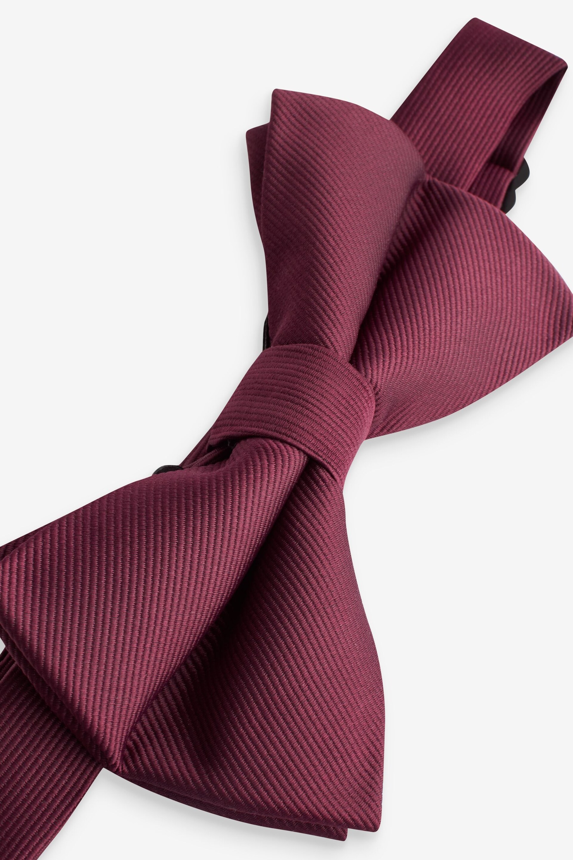 Burgundy Red Recycled Polyester Twill Bow Tie - Image 6 of 7