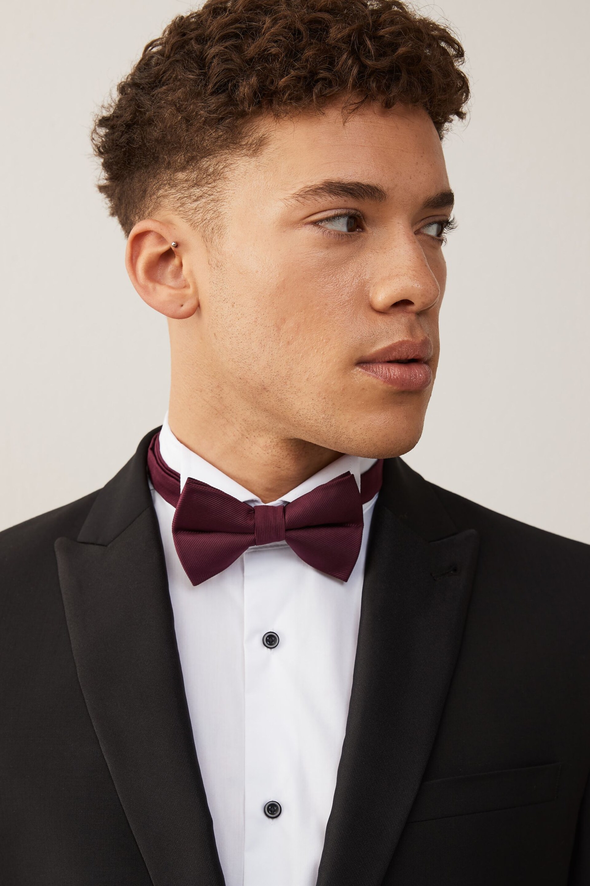 Burgundy Red Recycled Polyester Twill Bow Tie - Image 7 of 7